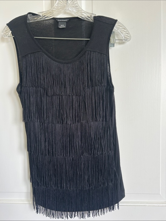 Club Monaco Tops - Club Monaco Black Fringe Top